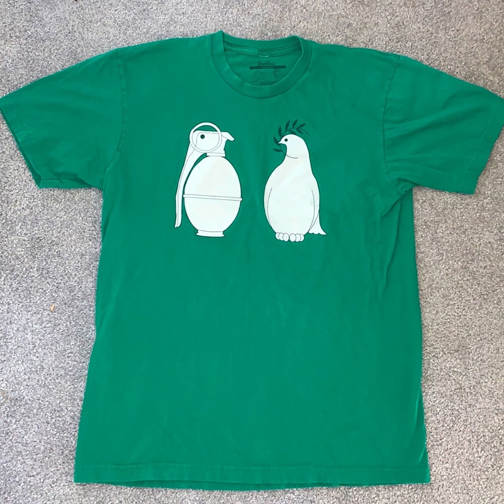 Threadless Peace and Hate Green T-Shirt - Size L